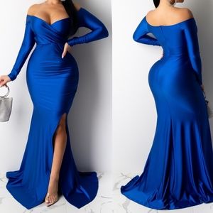 Fashion Maxi Evening Dress New Size L Strech Material.